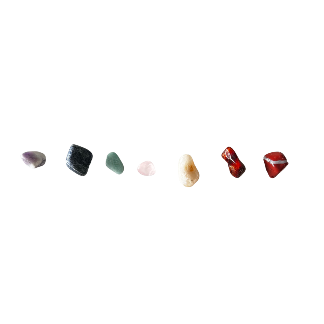 CHAKRA BALANCING Crystal Pack: Amethyst, Sodalite, Amazonite, Rose Quartz, Citrine, Carnelian, Red Jasper
